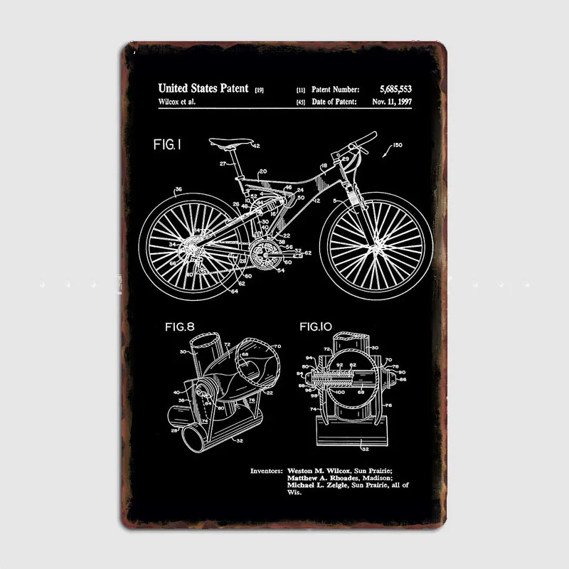 Mountain Biking Europe - Affiche rétro en métal pour inventeurs